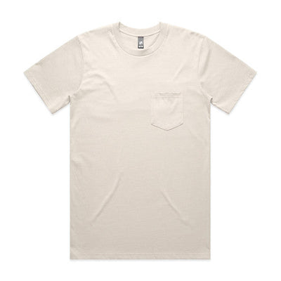 Premium heavyweight cotton pocket tee in cream with chest pocket