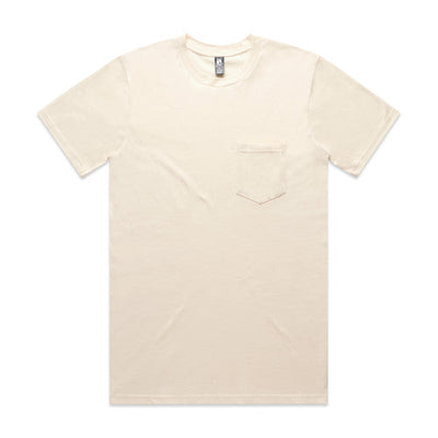 Premium heavyweight cotton pocket tee in cream with chest pocket