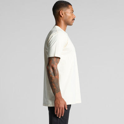 Premium heavyweight cotton pocket tee, plain white short-sleeve crew neck