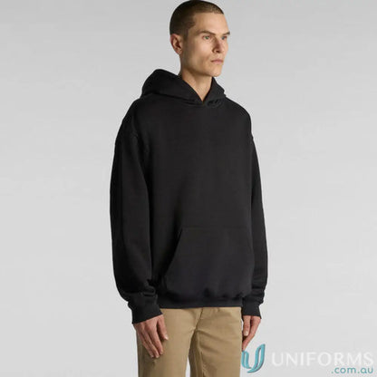 Black hooded sweatshirt made from premium heavyweight French Terry fabric for comfy warmth