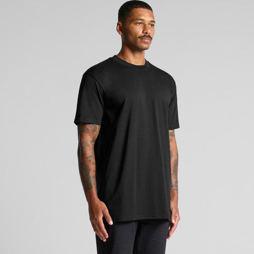 Black mens classic plus premium heavyweight tee front