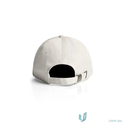 Plain light-colored cotton cap with adjustable metal clasp and strap for a perfect fit