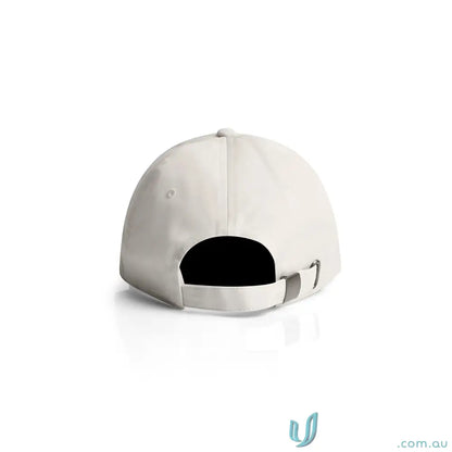 Plain light-colored cotton cap with adjustable metal clasp and strap for a perfect fit