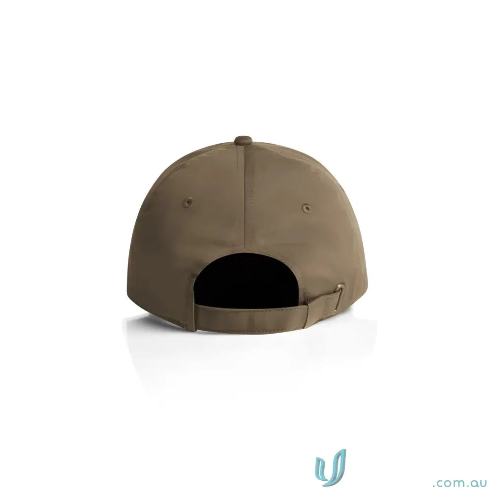 Solid brown baseball cap with adjustable metal clasp and low-profile six-panel design