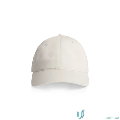 Plain light-colored baseball cap with curved brim and adjustable metal clasp