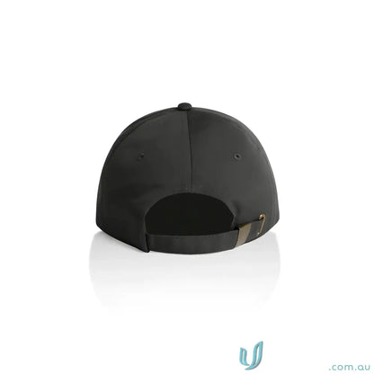 Dark grey cotton baseball cap with adjustable metal clasp and strap for a perfect fit