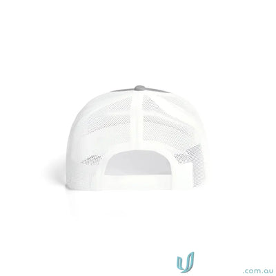 Premium Mesh Contrast Trucker Cap 1191 with recycled polyester, curved peak, grey front, white mesh back
