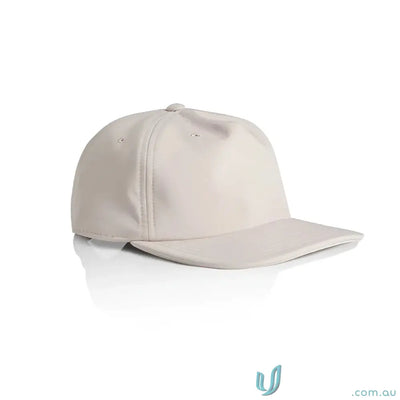 Light beige mid-profile baseball cap with water-resistant recycled polyester and fleece lining