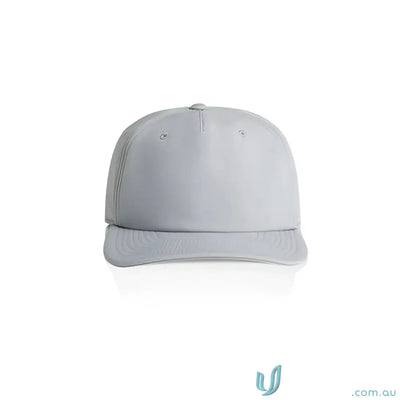 Plain light grey mid profile baseball cap with fleece lining and recycled polyester fabric