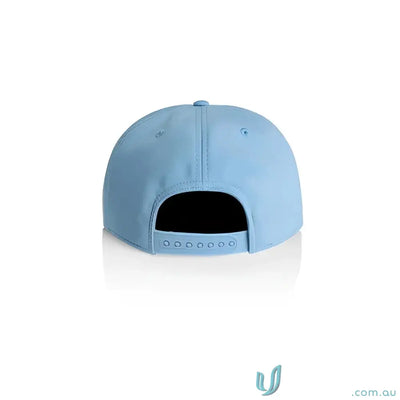 Light blue recycled polyester mid-profile cap with fleece lining and adjustable snapback