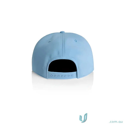 Light blue recycled polyester mid-profile cap with fleece lining and adjustable snapback