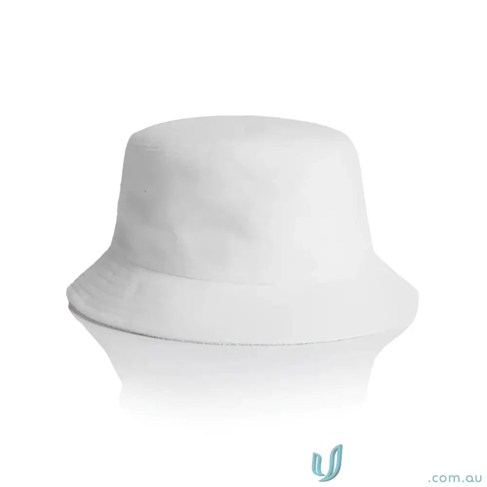 White cotton terry bucket hat with sheen, perfect for uniforms and casual wear