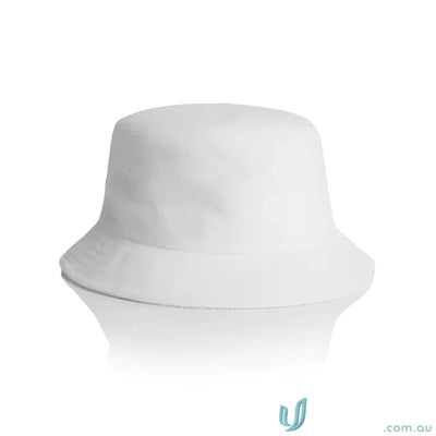 White cotton terry bucket hat with sheen, perfect for uniforms and casual wear