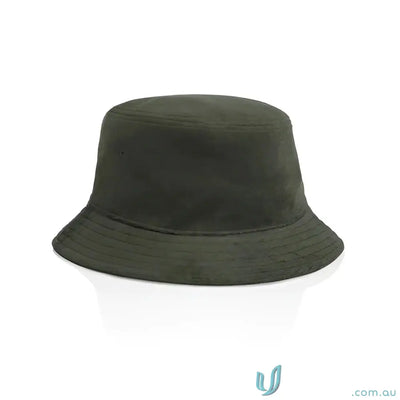Dark green cotton terry bucket hat with reinforced stitching for stylish uniforms