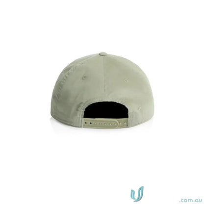 Light green unstructured five-panel cap with 16-wale Partridge cord and matte nylon rope