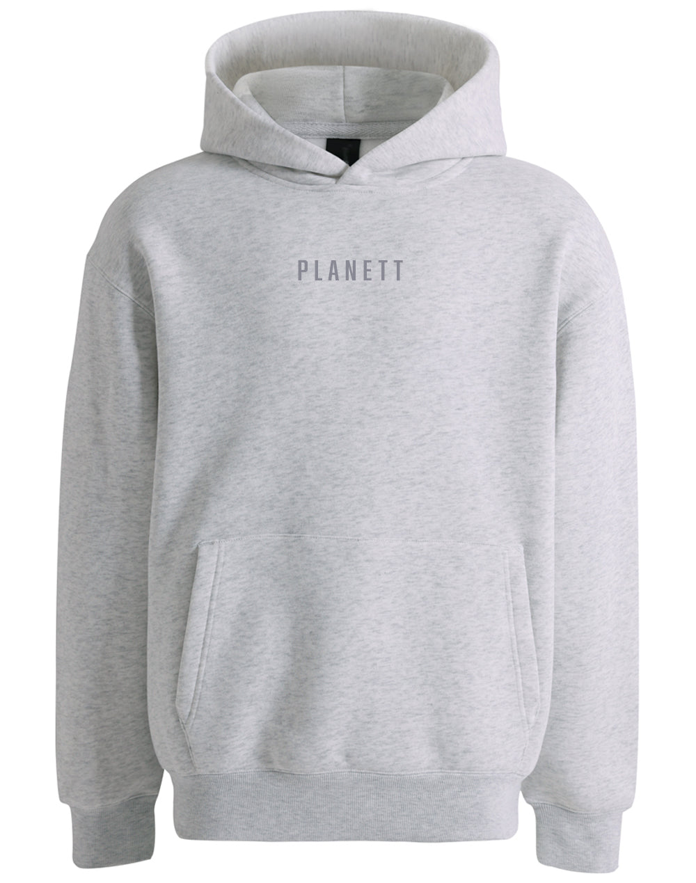 Premium oversized white marle hoodie with Planett logo