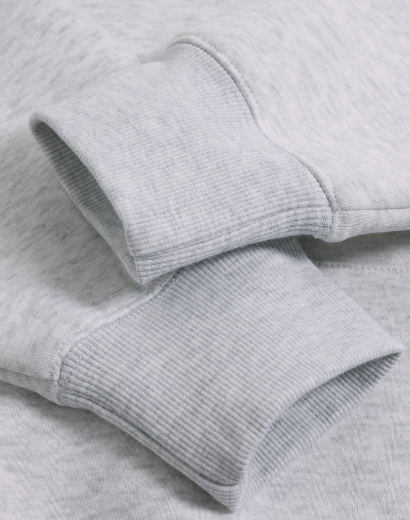 Premium oversized white marle hoodie in light gray corduroy