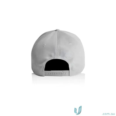 Light gray AS Colour Frame Cap with curved peak and plastic snapback for customization