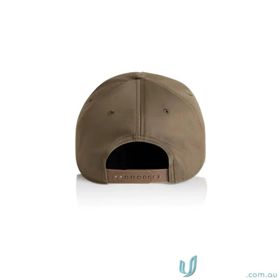 Plain brown Premium Quality AS Colour Frame Cap with curved peak and plastic snapback