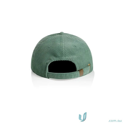 Green 8-wale partridge cord unstructured six-panel cap with adjustable metal clasp