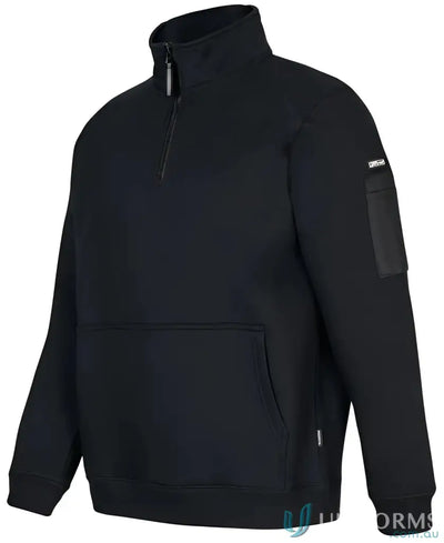 Black quarter-zip fleece hoodie from Premium Trade Half Zip Fleece — classic fit fleece
