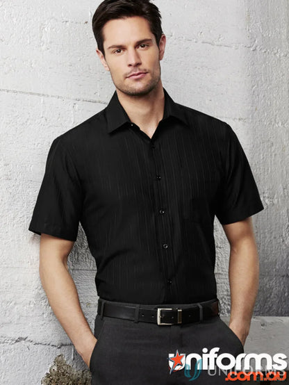 Black Preston SS Shirt from s312ms Biz Collection with modern narrow collar