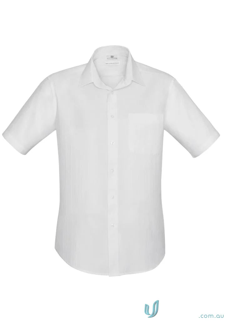 White Preston SS Shirt from s312ms biz collection with modern narrow collar and short sleeves