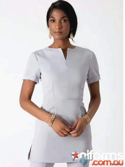 Light gray eco tunic with pretty waist-detail in 2life fabric from B620-2L