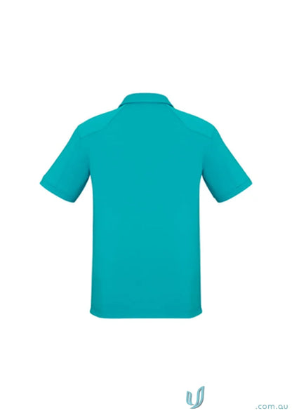 Turquoise short-sleeved jersey knit stay cool Profile Polo from Biz Collection Profile