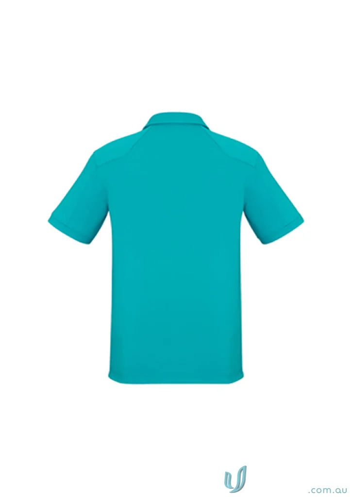 Turquoise short-sleeved jersey knit stay cool Profile Polo from Biz Collection Profile