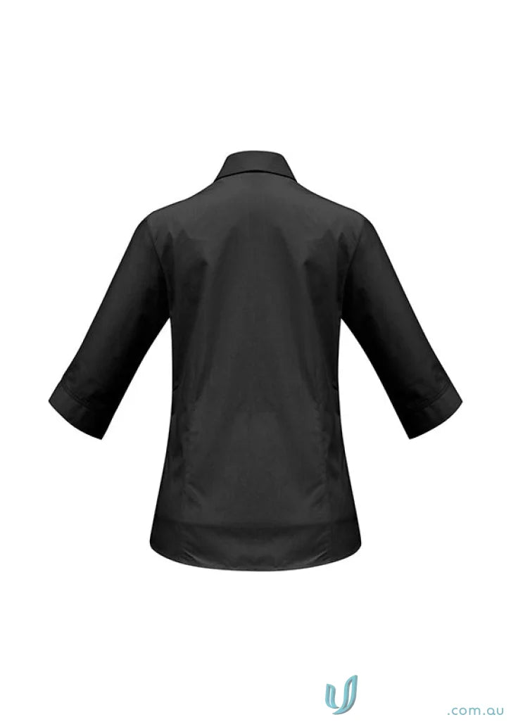 Black three-quarter sleeve blouse from Pronto EMB Ladies workwear with modern fit
