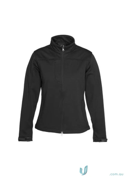 Black zip-up jacket from Pronto EMBLadies Soft Shell Jacket perfect for work uniforms