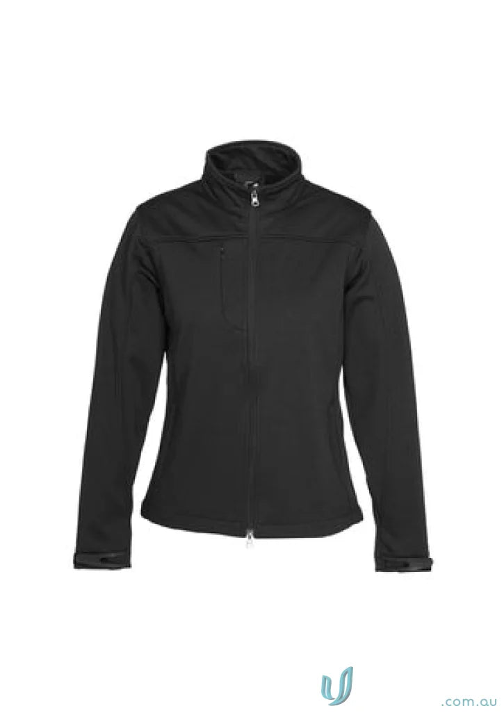 Black zip-up jacket from Pronto EMBLadies Soft Shell Jacket perfect for work uniforms