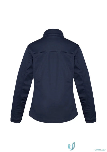 Navy blue Pronto Ladies Soft Shell Jacket with bonded polyester, perfect for work uniforms