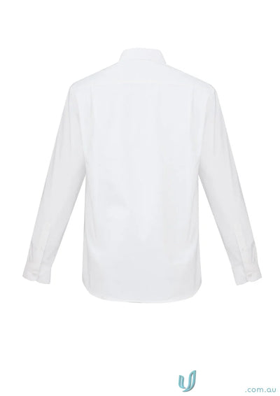 White long-sleeved shirt in Pronto Mens Cotton LS Shirt with chest pocket perfect for work uniforms