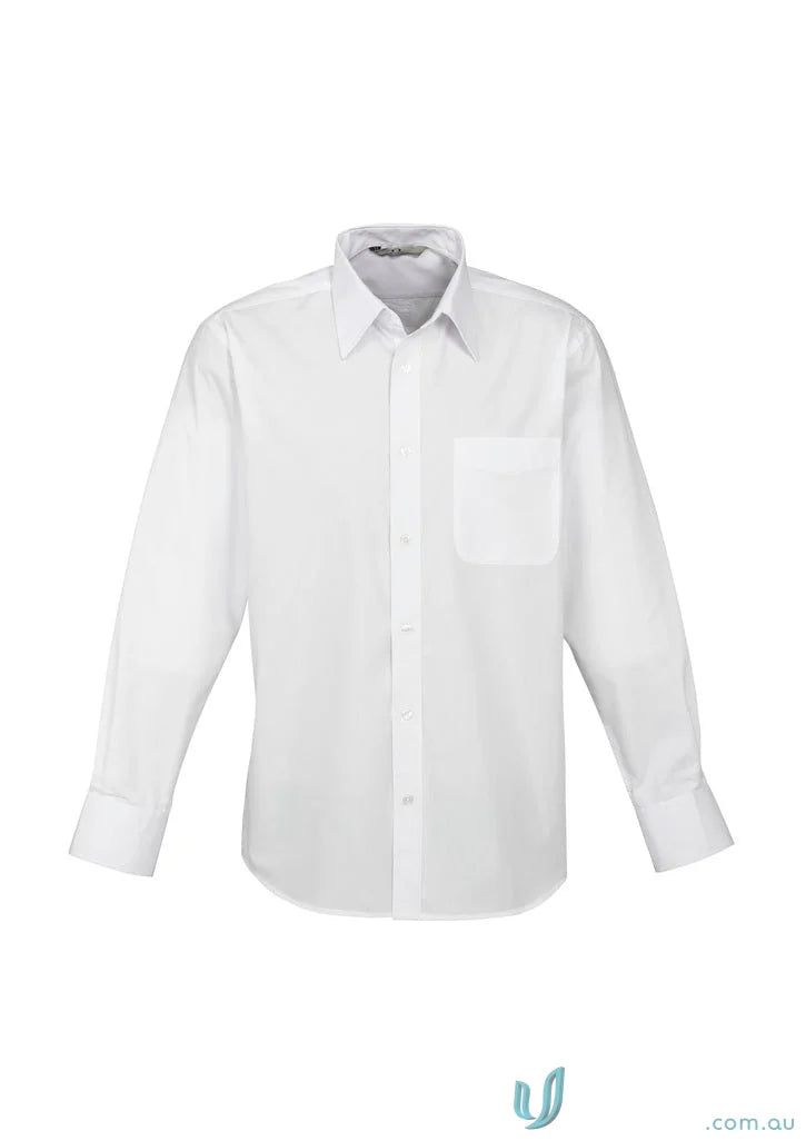 Pronto EMB Mens LS Shirt white long-sleeved classic fit workwear or uniforms
