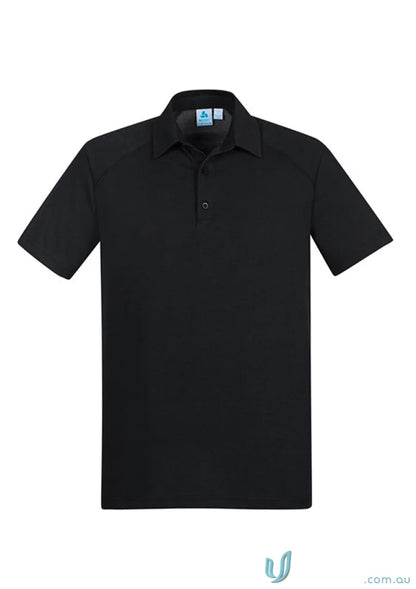 Black short-sleeved polo shirt from Pronto EMB Mens Profile Polo, perfect for mens style and work uniforms