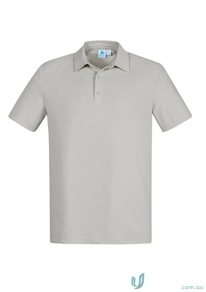 Gray short-sleeved polo shirt from Pronto EMB Mens Profile Polo, perfect for mens style and work uniforms
