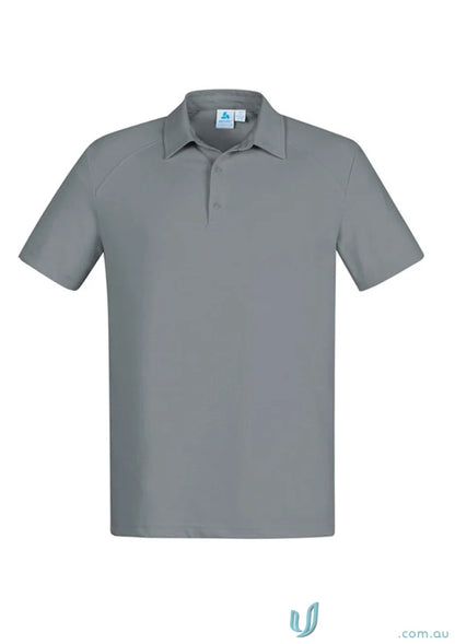 Gray short-sleeved polo shirt from Pronto EMB Mens Profile Polo, perfect for mens style and work uniforms