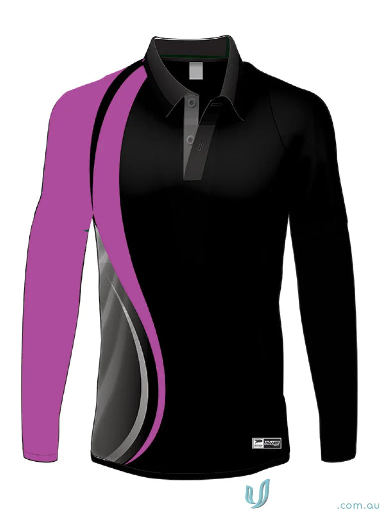 Long-sleeved polo shirt made with sports fabric designs in PS101L Custom Polo style