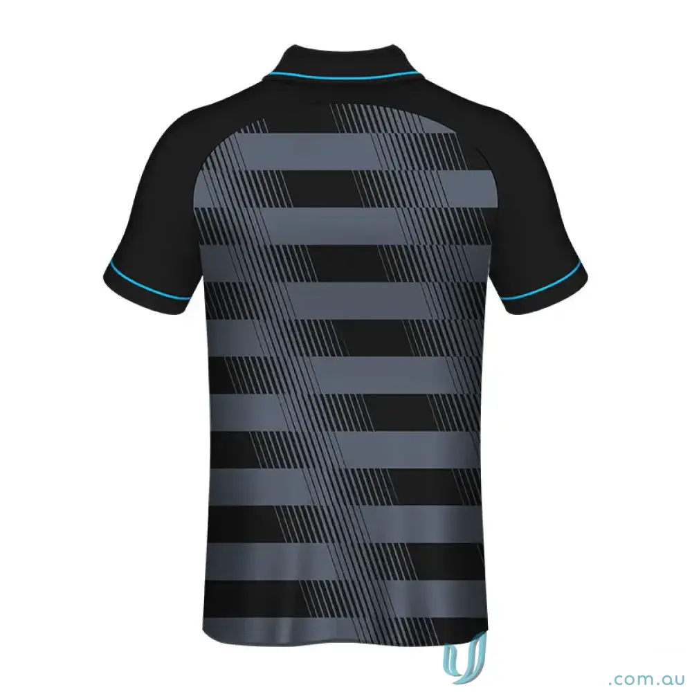 Black and gray patterned PS140 Custom Dyesub Polo shirt for a stylish look