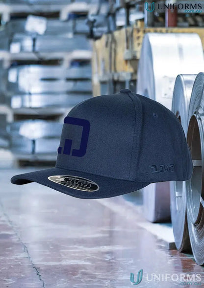 Dark blue QE 3D EMB A-Frame Cap with geometric logo for perfect fit all-day wear