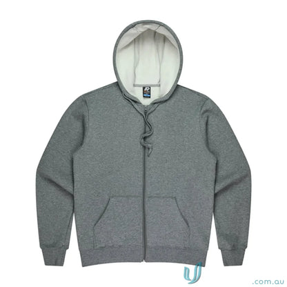 Gray Queenscliff Zip Hoodie with flat tie cord for a comfy, casual look