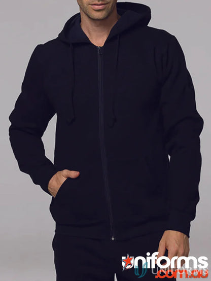 Queenscliff Zip Hoodie navy with flat tie cord for casual comfy style