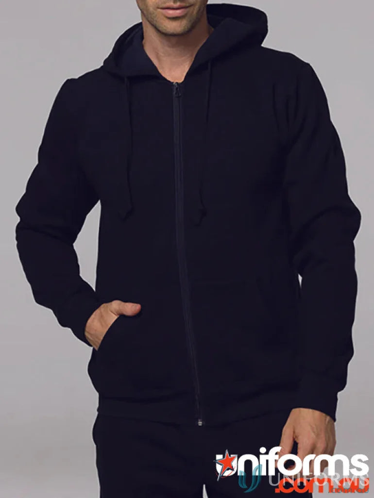Queenscliff Zip Hoodie navy with flat tie cord for casual comfy style