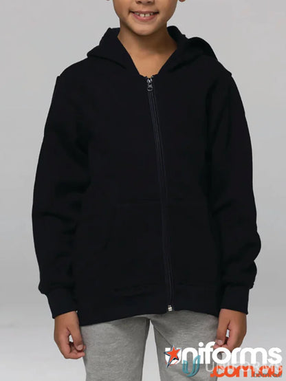 Queenscliff zip kids hoodie black zip-up hoodie for uniforms and workwear