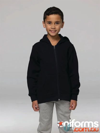 Queenscliff Zip Kids Hoodie, black child’s workwear hoodie from Queenscliff uniforms