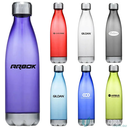 Colorful Quencher 700ml Plastic Water Bottle with Silver Caps for hydration