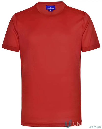 Red rapidcool ultra light tee with blue tag inside collar perfect for summer casuals