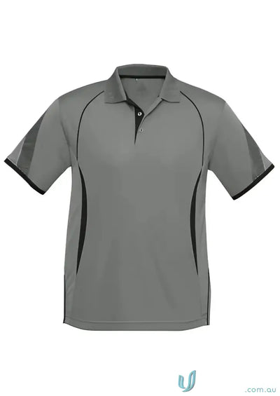 Gray and black razorpolo short-sleeved polo shirt from the Biz Collection p405ms